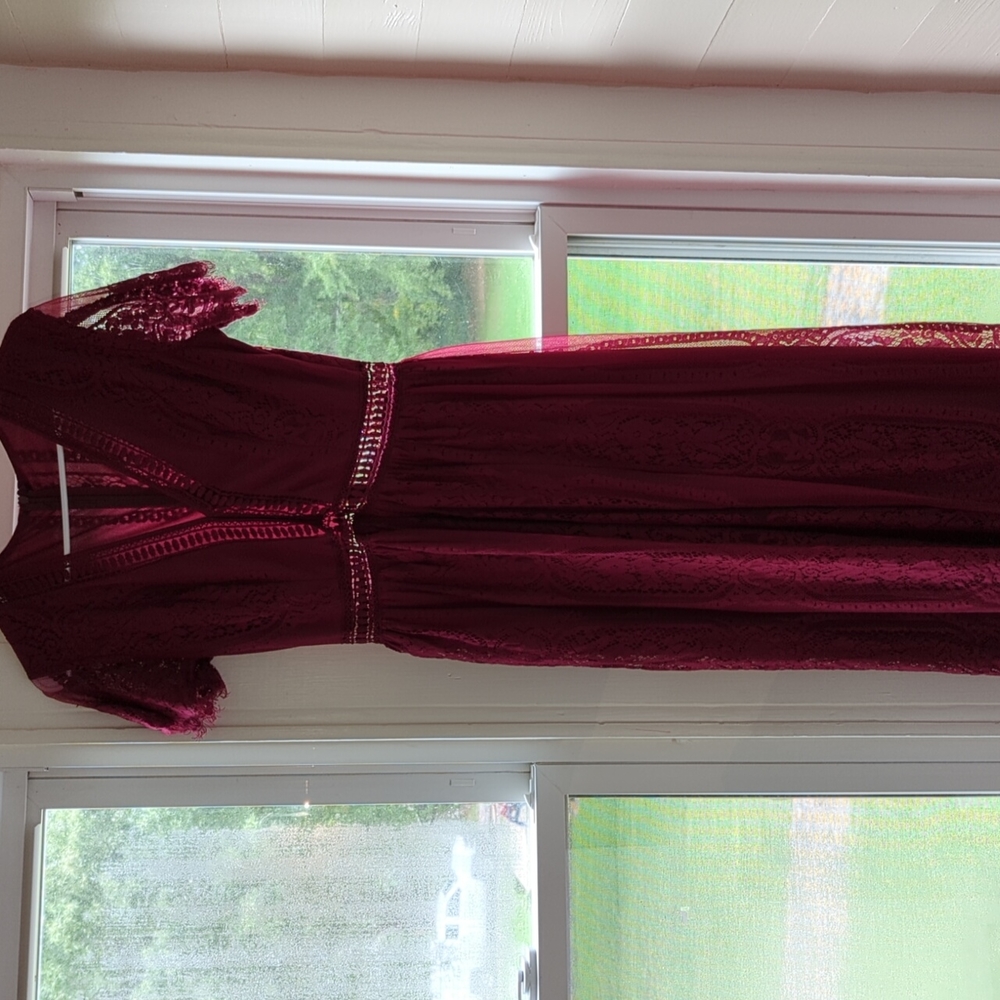Burgundy wedding dress